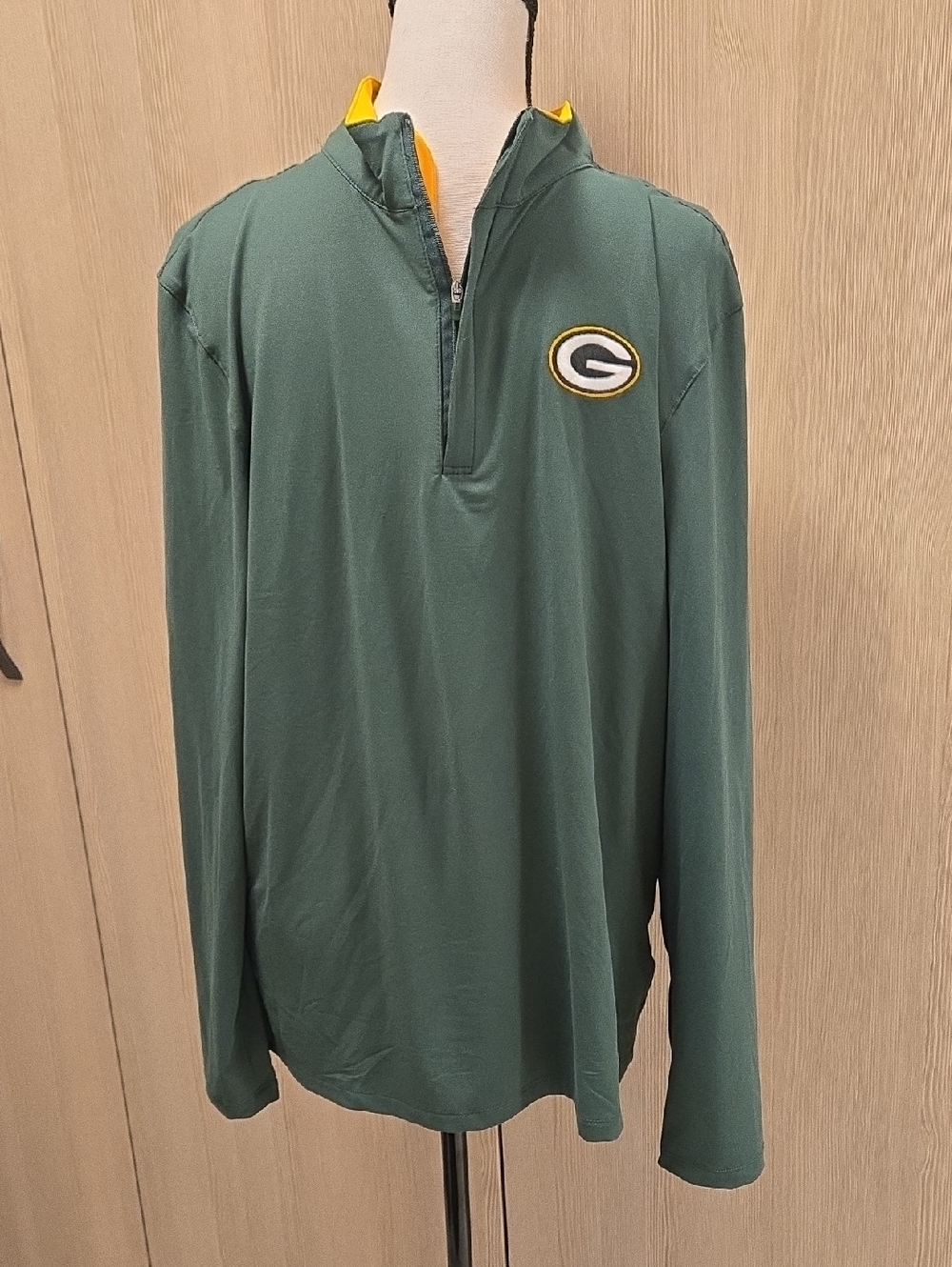 Antigua Green and Orange 1/4 Zip Pullover